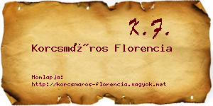 Korcsmáros Florencia névjegykártya